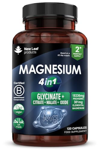 Magnesium Glycinate 4-in-1 Complex 1836mg – 381mg Elemental Per S...