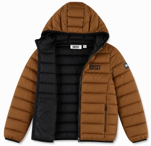 Image of DKNY Boys Winter Jacket, Midweight Puffer Coat, Weather Resistant, Hooded
