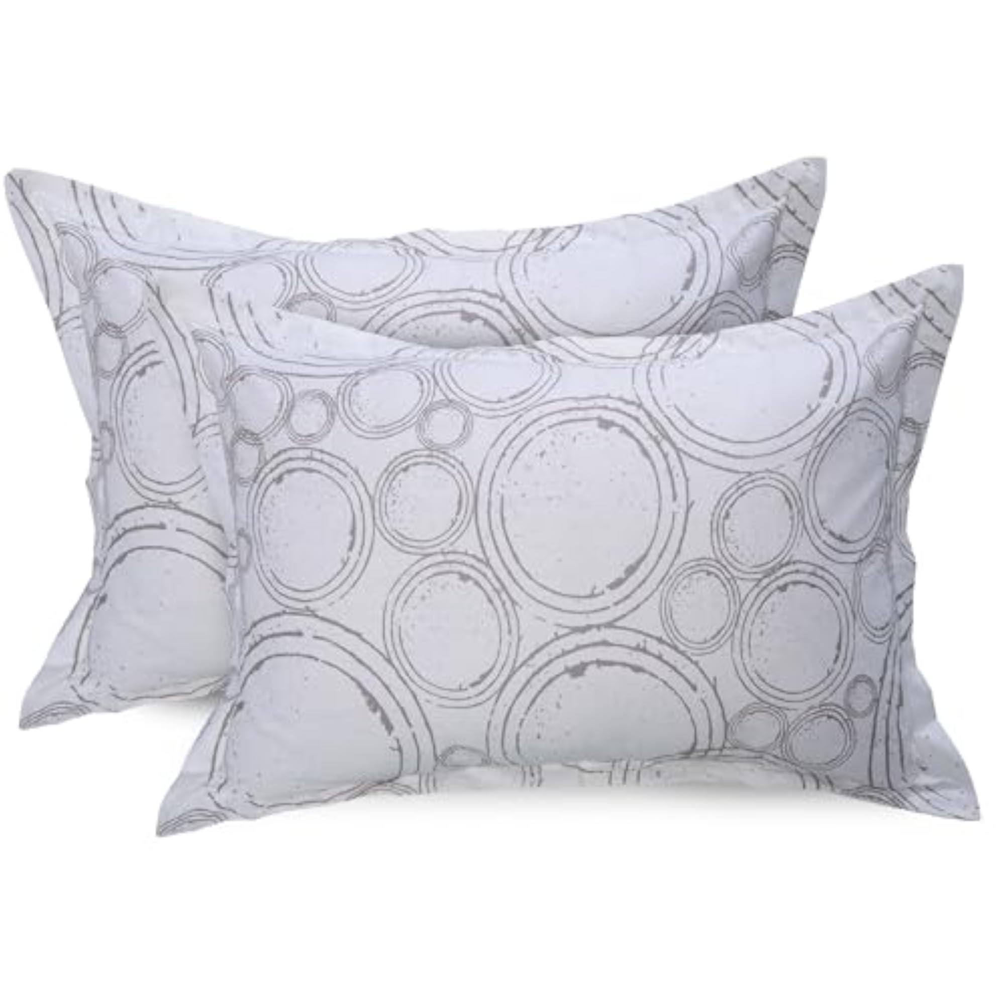 Cotton Single Bedsheet with 1 Pillow Cover, Green & Off White