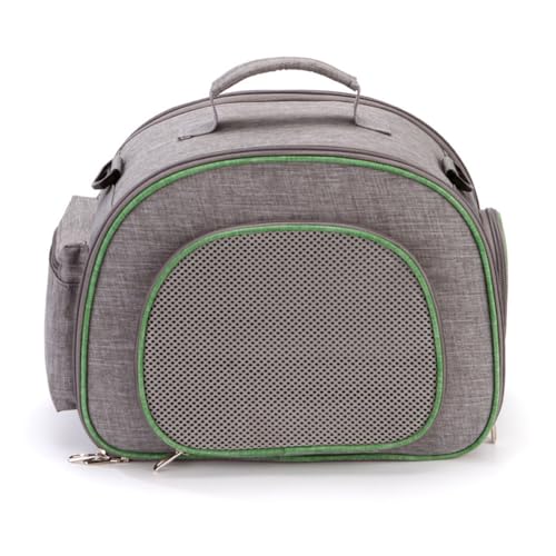 Treer Borsa per Trasporto Gatti Piccoli da Passeggio, Pieghevole Trasportino Cane Trasportino Morbido, Aereo Borsa per Animali Domestici Viaggio, Borsa A Tracolla (40 * 30 * 26cm,Verde Grigio)