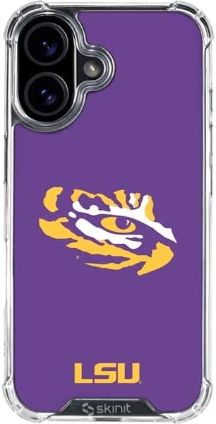 Skinit Clear Phone Case Compatible with iPhone 16 - Officially Licensed LSU Tiger Eye Logo Design