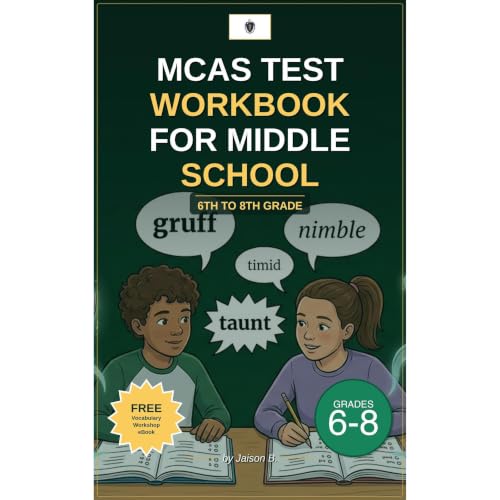 MCAS test workbook for Middle school: 6th to 8th grade. Video Game Themed Questions On Comprehension, Vocabulary and Grammar 