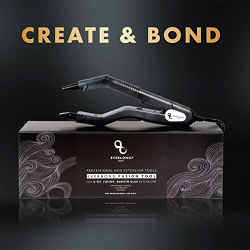 Hair Extension Fusion Bonding Tool By Everlong Hair, Patented Professional Grade Ergonomic Patented Design Keratin Glue Melting Connector Wand U-Tip, Keratip, Fusion 100% Remy Human Hair Extensions #TOP1