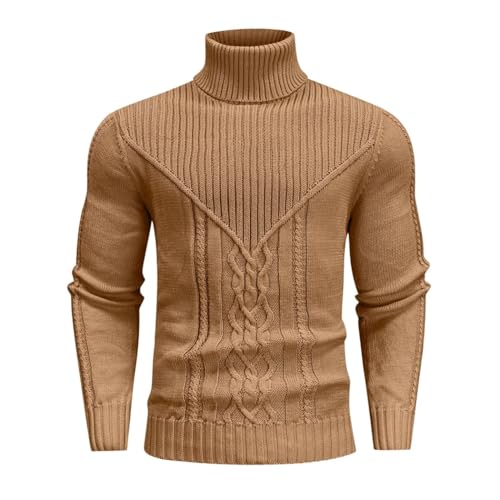 Men's Chunky Knit Crewneck Sweater Spring Slim Fit Pullover Long Sleeve Cable Knit Casual Sweaters2