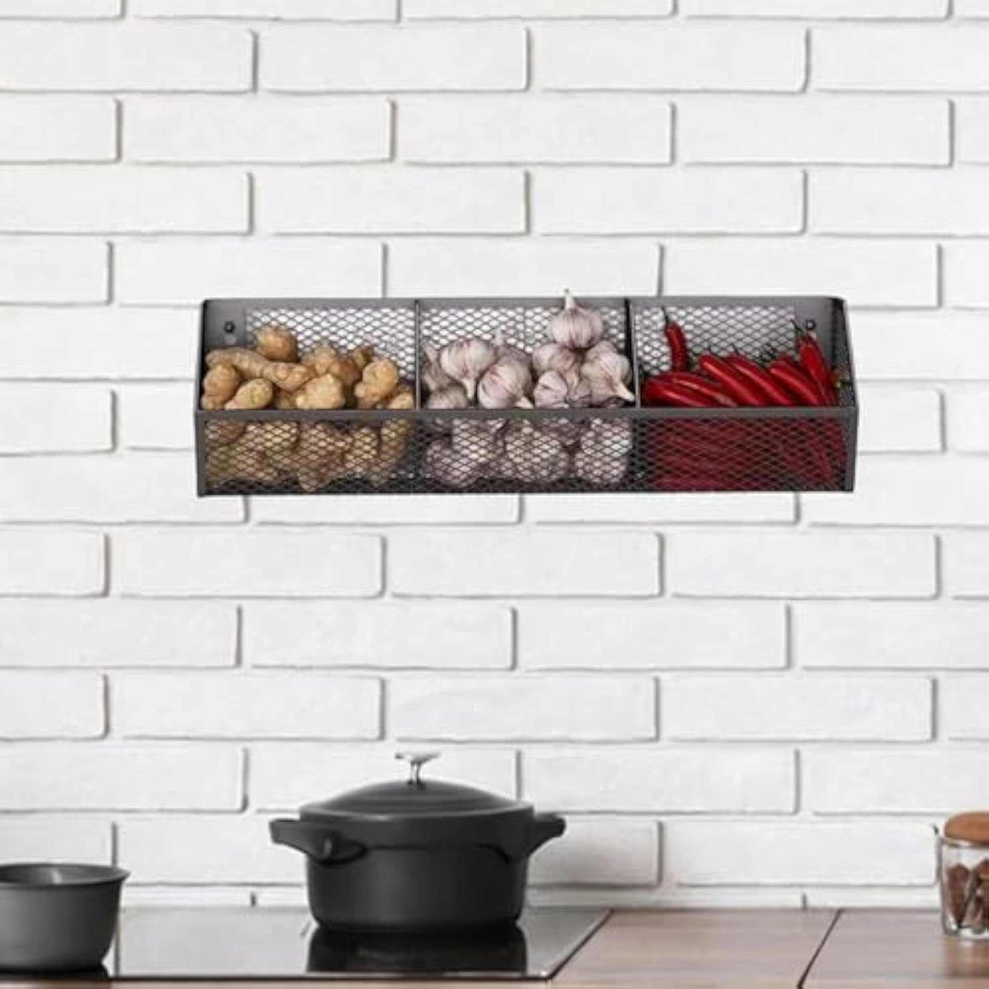 Wall Hanging Basket, Black Multiuse Decor for Living Room