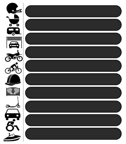 Biomar Labs® 10pcs Negro Kit de Pegatina Reflectante para Llantas Cinta de Advertencia Seguridad Reflectiva Vinilo Adhesivo Coches Cascos Motos Ciclomotores Bicicletas Ordenador Portátil D 61