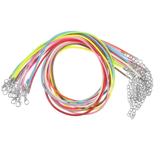 Leather Necklace Cord, 10 Pcs Mixed Color Rope Necklace for Women Adjustble Waxed Necklace String with Lobster Claw Clasp for Jewelry Making, Necklace, Bracelets, Beads, Pendants (2mm, 50cm)