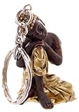 Ottima idea regalo. Portachiavi con Buddha Tailandese in Oro e Marrone in resina