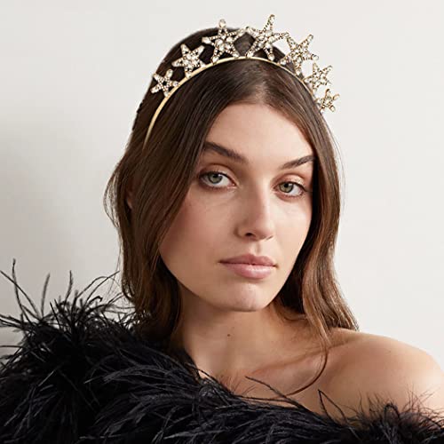 Formery Star Rhinestones Crown Headband Crystals Greek Goddess Hair Bands Party Festival Prom Headpiece Hair Accessories For Women And Girls (Gold) #TOP4