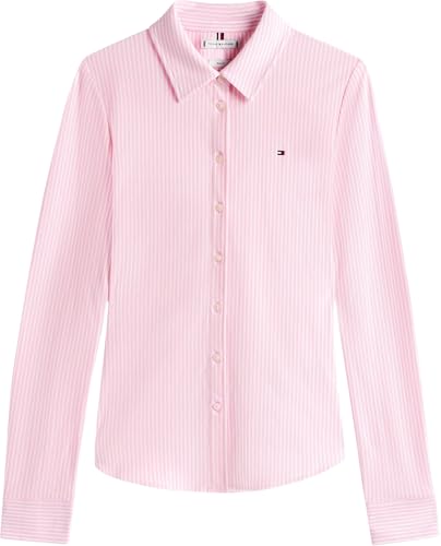 Tommy Hilfiger Damen Hemd 1985 Slim mit Spitzkragen, Mehrfarbig (Ithaca STP/Classic Pink), L 5