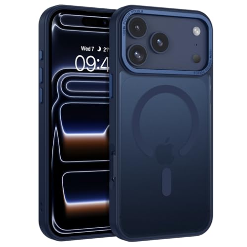 VENINGO Stronger Magnetic for iPhone 17 Pro Max Case, Upgraded[14FT Military Grade Protection][Fit for MagSafe] Slim Translucent Matte Shockproof for iPhone 17 Pro Max Case,Deep Blue