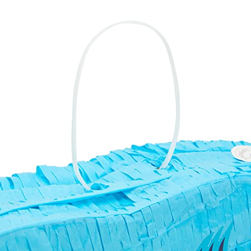 BLUE PANDA Shark Pinata Ocean Theme Shark Head - 16.5 x 7 x 3.2 in Blue Paper - Easy-Fill Top Opening & Durable Corrugated Paper - Ocean Party Decoration