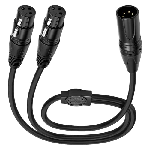 Cable XLR macho a doble XLR hembra para estudio doméstico y podcasting L/R
