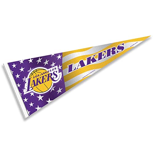 Fanion Los Angeles Lakers Nation avec rayures style américain vintage