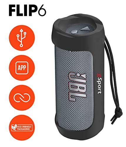 Image of JBL FLIP 6 Waterproof Portable Speaker Bundle with gSport Silicone Sleeve (Gray)