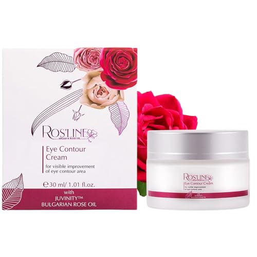 ROS'LINE Crema para contorno de ojos y labios con agua de rosas, aceite de rosa, juvenity y aceite de argán, cuidado antiedad para pieles sensibles, reduce las ojeras, hidrata 30 ml