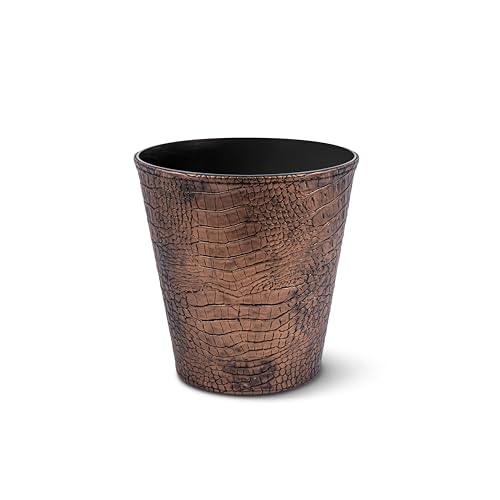 Septe Maison Deluxe – Vaso Decorativo da Interno ed Esterno in Ecopelle Lavabile – Design Moderno e Resistente – Ø18,5xH18 cm – Complemento d’Arredo Elegante per Casa e Giardino (Croco)