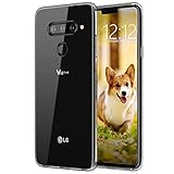 KEEPCA for LG V40 thinQ Clear Case,Slim Thin Soft Skin Silicone TPU Lightweight Anti-Scratch Shockproof Protective Cases Cover for LG V40 ThinQ,Crystal Clear