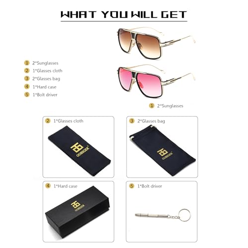 Image of Aviator Sunglasses for Men Retro Fashion Gold Oversized 70s shades | Disco Party Casual Lentes De Sol Hombre Large Big Designer 70s Outfits Sun Glasses Cool Metal Vintage Stylish Tinted Eyewear