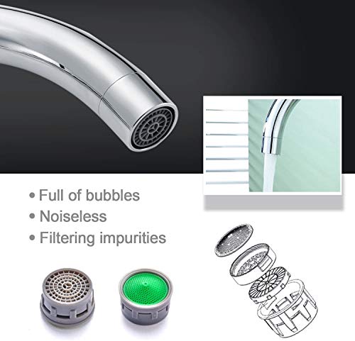 Hapilife Kitchen Sink Mixer Taps Monobloc Dual Lever Chrome Brass Swivel Spout Mono Kitchen Mixer Taps 1 Hole Twin Lever Kitchen Tap - 4