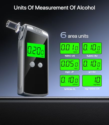 Breathalyzer,2026 Upgraded Alcohol Tester with USB Rechargeable,Portable Breathalyzer with LCD Digital Display and 10 Mouthpieces - Thumbnail 6