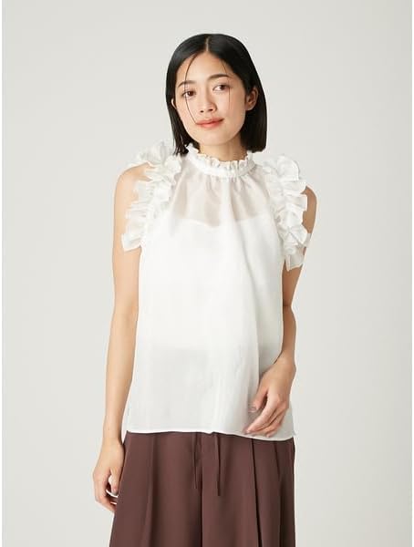 フレイアイディー 25AW 2wayギャザーフリルブラウス F ホワイト Amazon | [フレイ アイディー] 2wayギャザーフリルブラウス FWFB254163