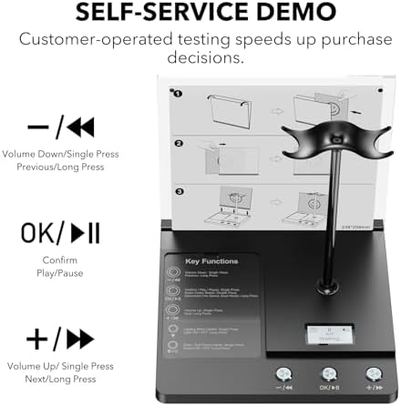 1Mii DemoStation B3+ Bluetooth Audio Demo Stand for Dual Headphones Display - 4