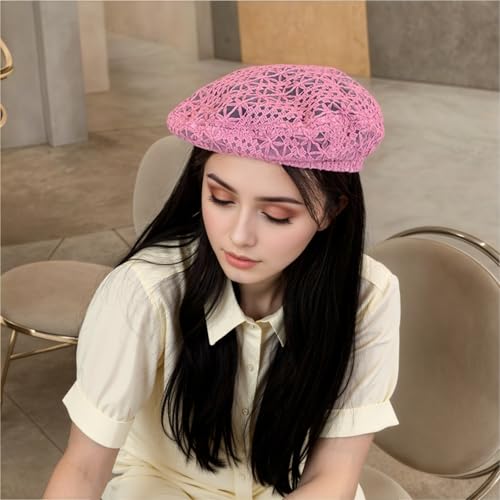 Boina de encaje para mujer estilo francés 56-58 cm miniatura 6