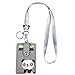 HASFINE Cute Credit Card Case Neck Pouch ID Badge Holder Lanyard Wallet with Cartoon Image Keychain for Students Teens Boys Girls Women