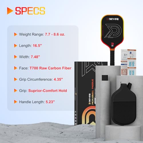 Image of DGYGQ Pickleball Paddles with Polypropylene Honeycomb Core, T700SC Power Carbon Fiber Pickleball Paddle, Increased Power for Ultimate Spin & Consistency