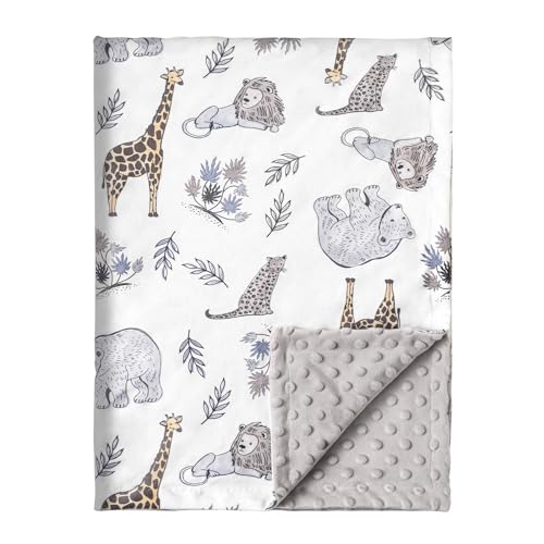 Soarwg Kids Mantas para bebé, 75 x 100 cm, unisex, recién nacido, gruesas, supersuaves, animales con árbol, león, mantas para dormir para niños pequeños, bebés, niñas, niños, guarderías, colchas