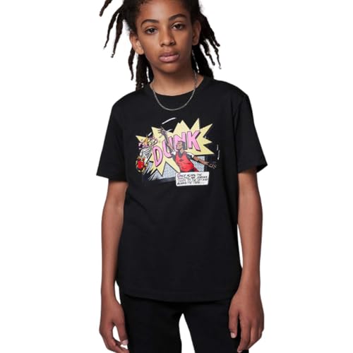 NIKE Camisetas y Camisetas Unisex de Manga Corta para niños de JDB Air Jordan Comics, Negro, S
