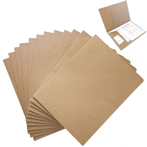 12 Stück Dokumentenmappe a4 Pappe mit Tasche, Mappe Karton a...
