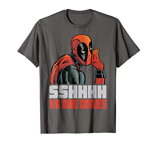Marvel Deadpool SSHHHH No One Cares Whisper Graphic T-Shirt