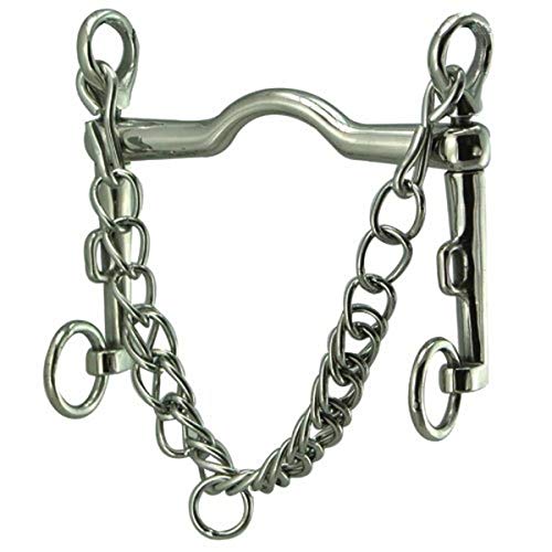 Coronet Curb Low Port Swivel Weymouth Bit with 5-Inch Over All Cheek, 5-Inch