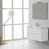 MODERNO MUEBLE DE BAÑO DE 90 CENTIMETROS CON COMPARTIMIENTOS Y PUERTA Para los amantes del gusto moderno, los muebles de baño de pared son una pieza esencial de su mueblería. Una de las últimas innovaciones en accesorios de baño son, de hecho, estas composiciones sin soporte de piso. La serie Manhattan, así como por su diseño actualizado,...