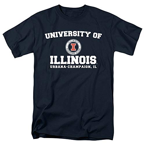 University of Illinois Official Circle Logo Unisex Adult T-Shirt Navy X-Large