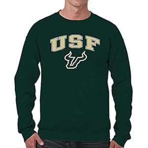 Campus Colors Adult Arch & Logo Soft Style Gameday Crewneck Sweatshirt (USF Bulls – Green, X-Large)