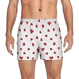 JHKKU Men's Valentines Heart Boxer Shorts Cotton Boxers Underwear Soft Sleep Short Loose Boxer L