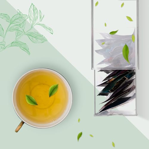 Mevtok Clear Stackable Tea Bag Drawer Organizer (2-Pack)