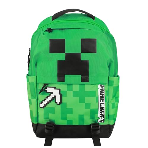 Mochila Minecraft Creeper & Pickax Green 44,5 cm
