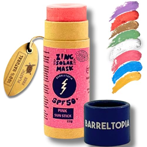 Barreltopia Surf Stick Sonnencreme Gesicht 50+ Zink Farbstifte - Sonnencreme Gesicht SPF 50 - Sunscreen Wasserfest Öko Natürlich