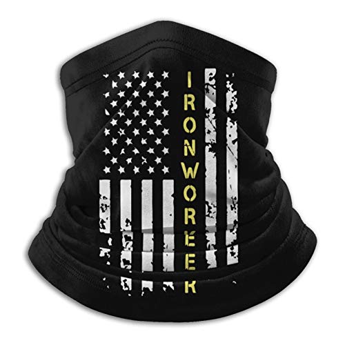Ironworker american flag neck gaiter black face mask unisex balaclava for men and women