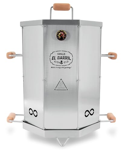 EL BARRIL 20lbs Stainless Steel Foldable Charcoal Smoker & Grill
