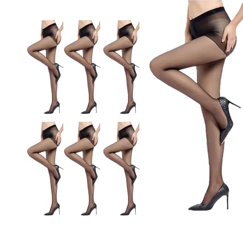 Image of 6 Pairs Sheer Tights for Women, Pantyhose for Women with Control Top