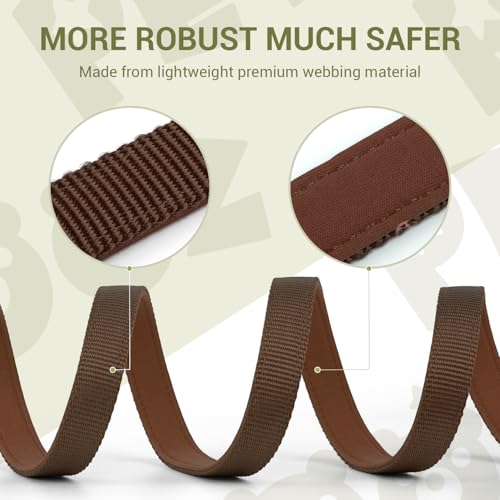 Hundeleine für Kleine & Mittelgroße Hunde bis 30 kg, 3 m Verstellbare Schleppleine Doppelleine, Verdickte Freihandleine Übungsleine Führleine aus Nylon mit 2 Karabiner,Braun