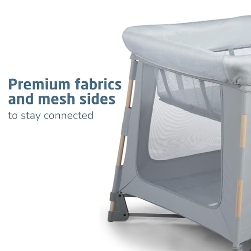 Image of Maxi-Cosi Swift Baby Playard with Mat, Baby Playpen, Play Yard with Bassinet, Portable Playpen for Babies and Toddlers, Classic Slate