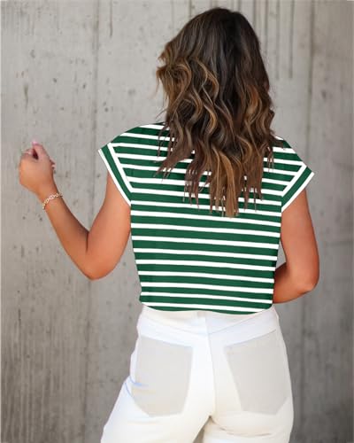 Image of Tankaneo Womens Short Sleeve Cropped T-Shirts Summer Rolled Dolman Sleeve Crop Tops Casual Round Neck Solid Short Basic Tees