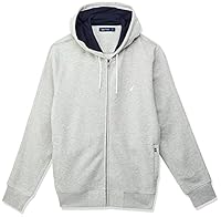 Nautica Men's J Class Collection Full-Zip Tonal Hoodie, Grey Heather, Medium