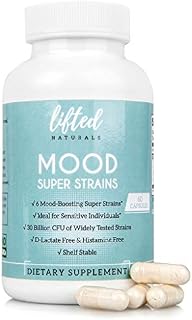 Probiotic - Mood Super Strains - Psychobiotic for Anxiety and Depression - Histamine-Free